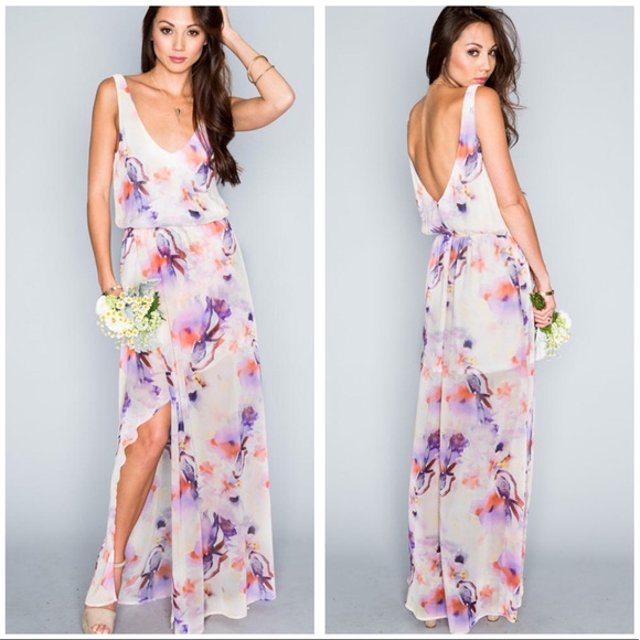 Show Me Your MuMu Dresses & Skirts - 🆕 Show Me Your MuMu Watercolor Maxi Wedding M NWT